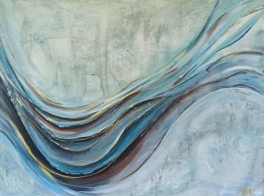 Abstraction in cold colors Sadness acrylic by Uliana Saiapina