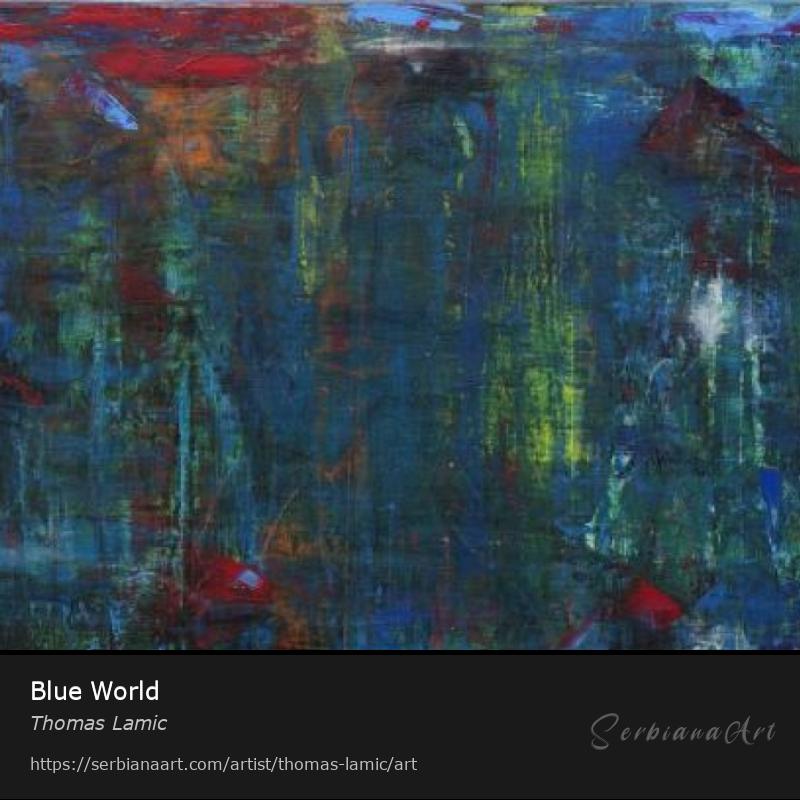 Blue World, Acrylic/Canvas, Thomas Lamic