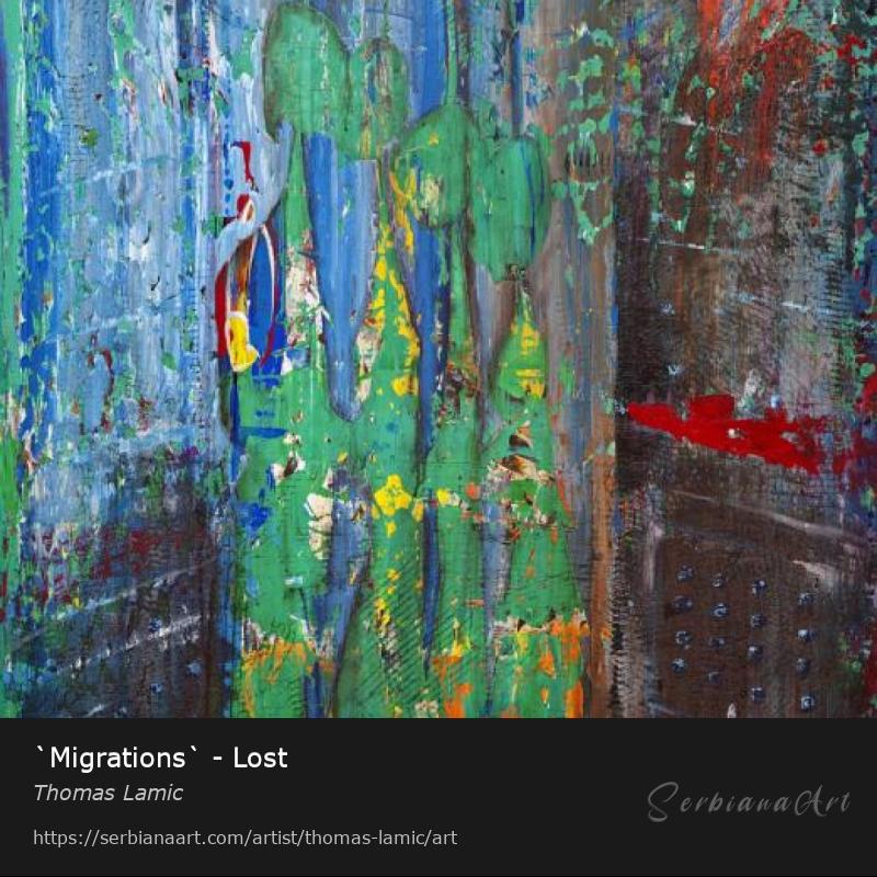`Migrations` - Lost, Acrylic/Canvas, Thomas Lamic