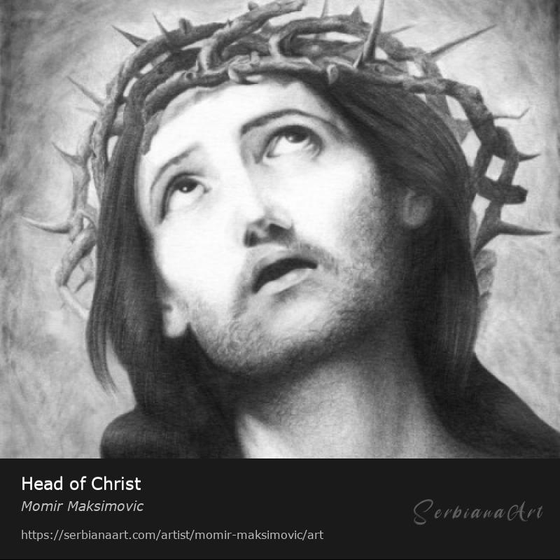 Head of Christ, Pencil/Paper, Momir Maksimovic