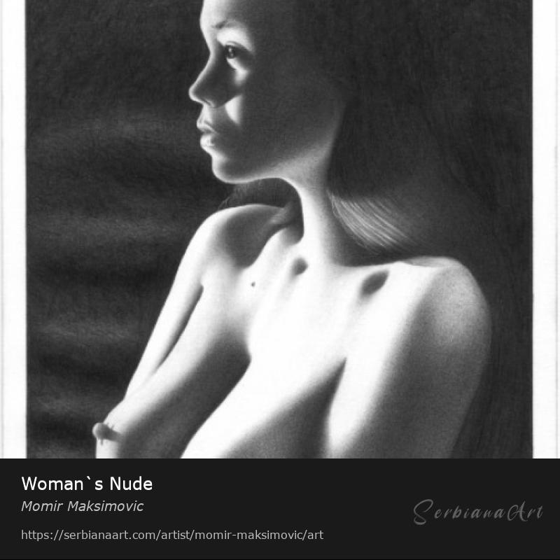 Woman`s Nude, Pencil/Paper, Momir Maksimovic