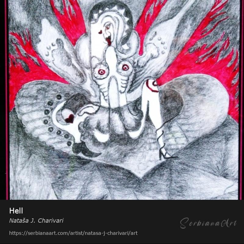 Hell, Mixed Media/Paper, Nataša J. Charivari
