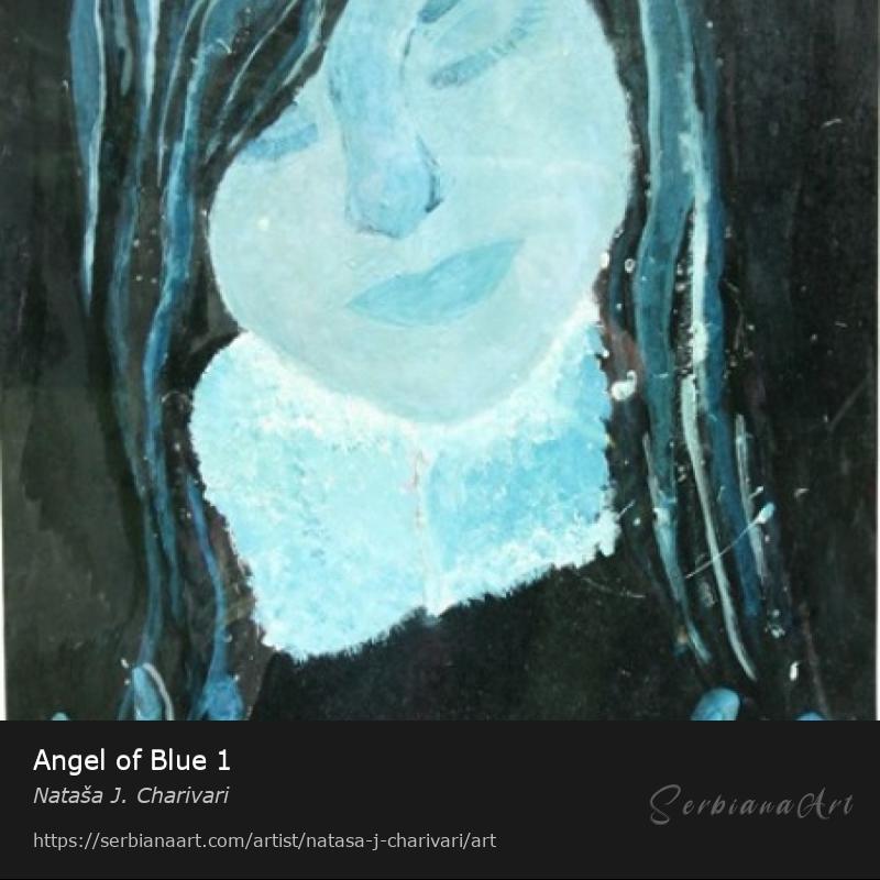 Angel of Blue 1, Mixed Media/Cardboard, Nataša J. Charivari