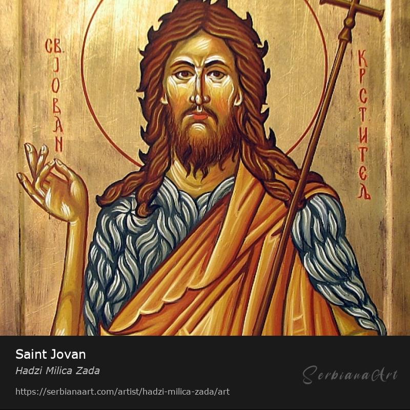 Saint Jovan, Acrylic/Wood, Hadzi Milica Zada