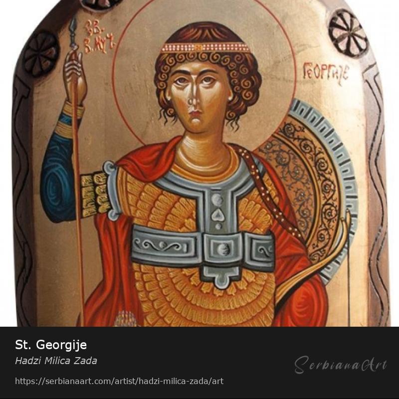 St. Georgije, Acrylic/Wood, Hadzi Milica Zada