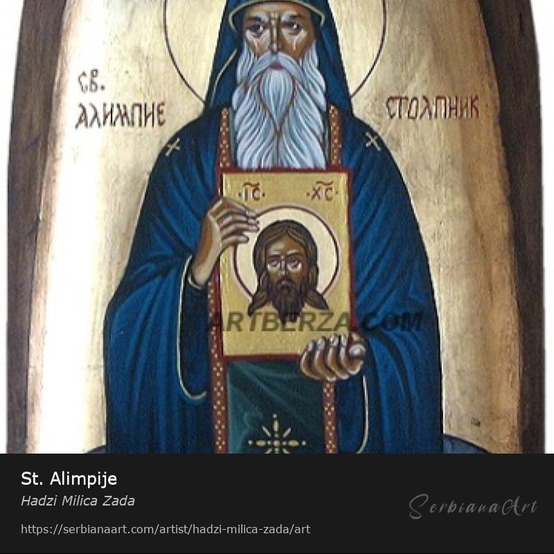 St. Alimpije, Acrylic/Wood, Hadzi Milica Zada