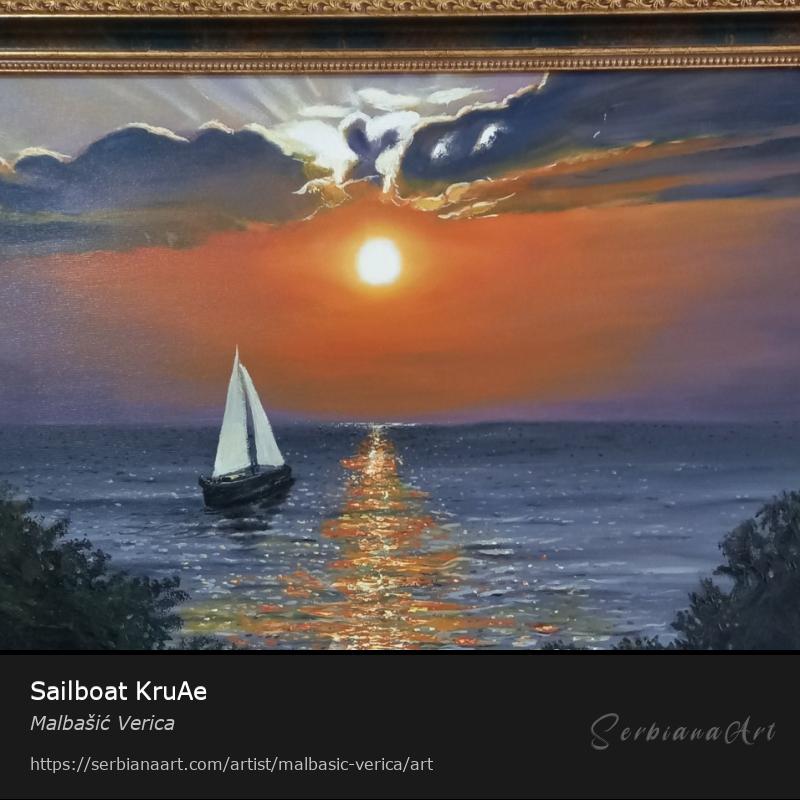 Sailboat KruAe, Oil/Canvas, Malbašić Verica