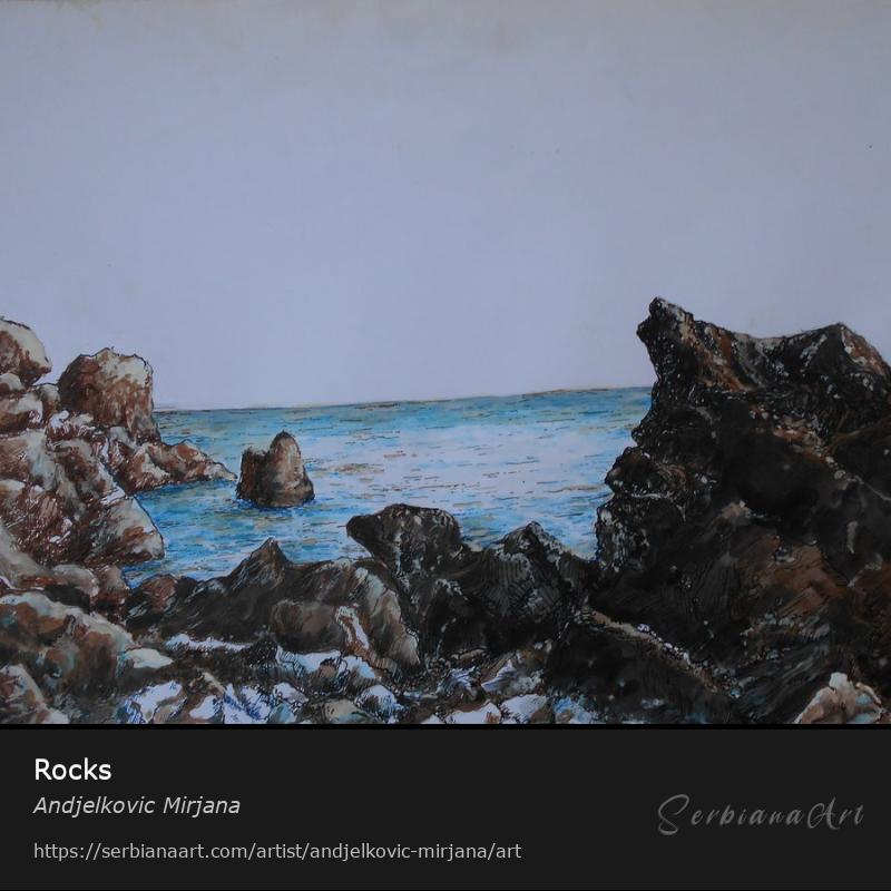 Rocks, Mixed Media/Paper, Andjelkovic Mirjana