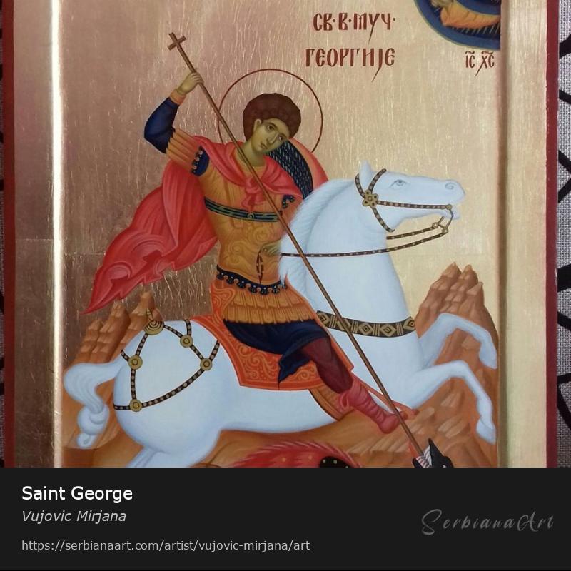 Saint George, Egg tempera/Canvas, Vujovic Mirjana
