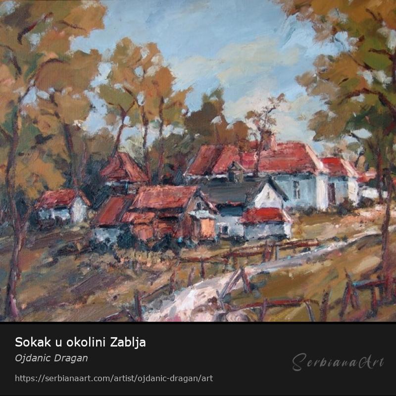 Sokak u okolini Zablja, Oil/Canvas, Ojdanic Dragan