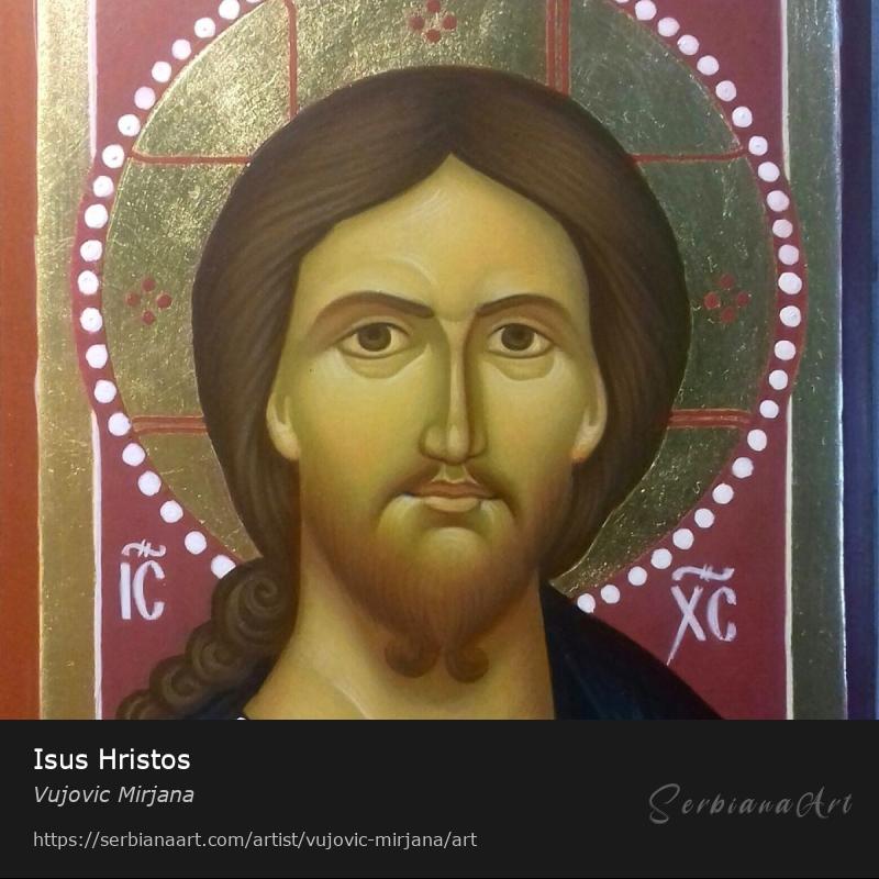 Isus Hristos, Egg tempera/Wood, Vujovic Mirjana