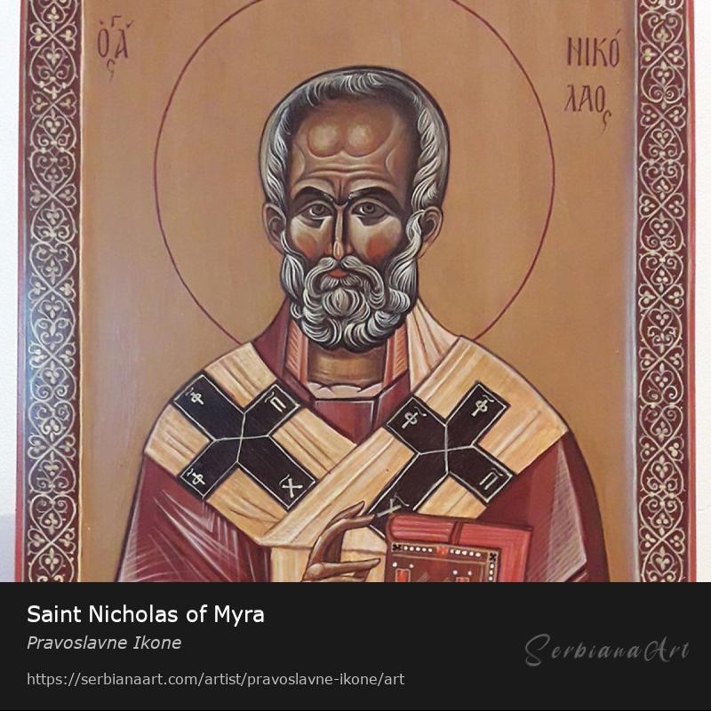 Saint Nicholas of Myra, Egg tempera/Wood, Pravoslavne Ikone