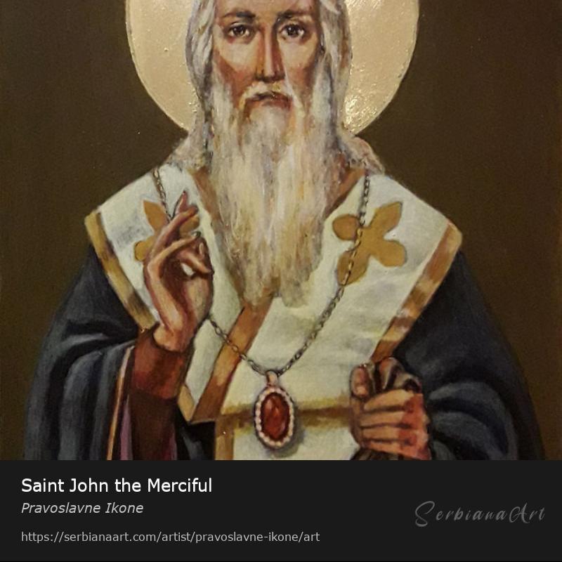 Saint John the Merciful, Egg tempera/Wood, Pravoslavne Ikone