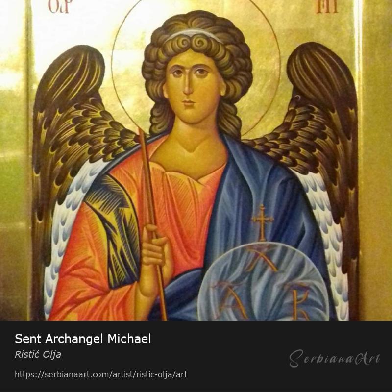 Sent Archangel Michael, Egg tempera/Wood, Ristić Olja
