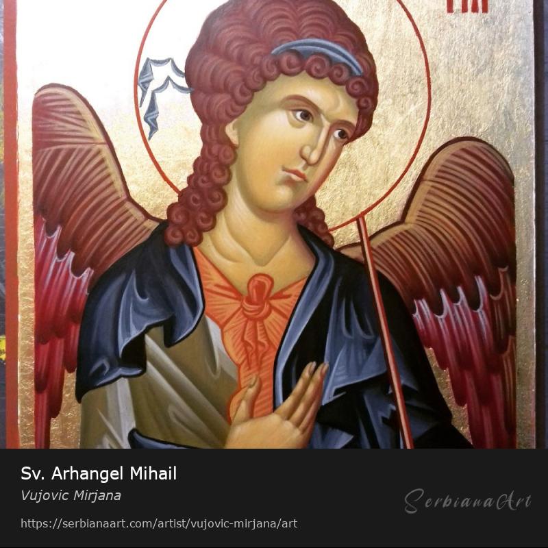 Sv. Arhangel Mihail, Egg tempera/Wood, Vujovic Mirjana