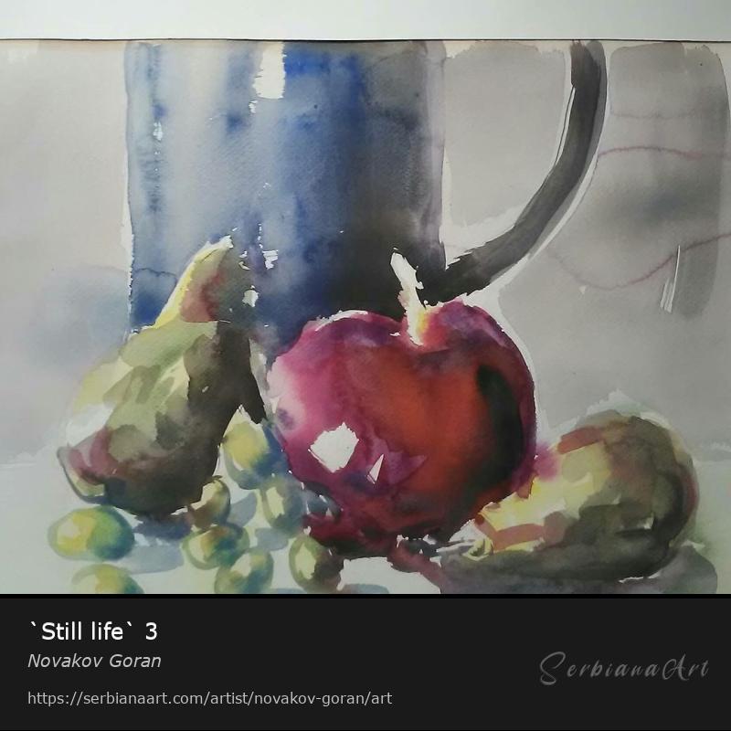 `Still life` 3, Watercolor/Paper, Novakov Goran
