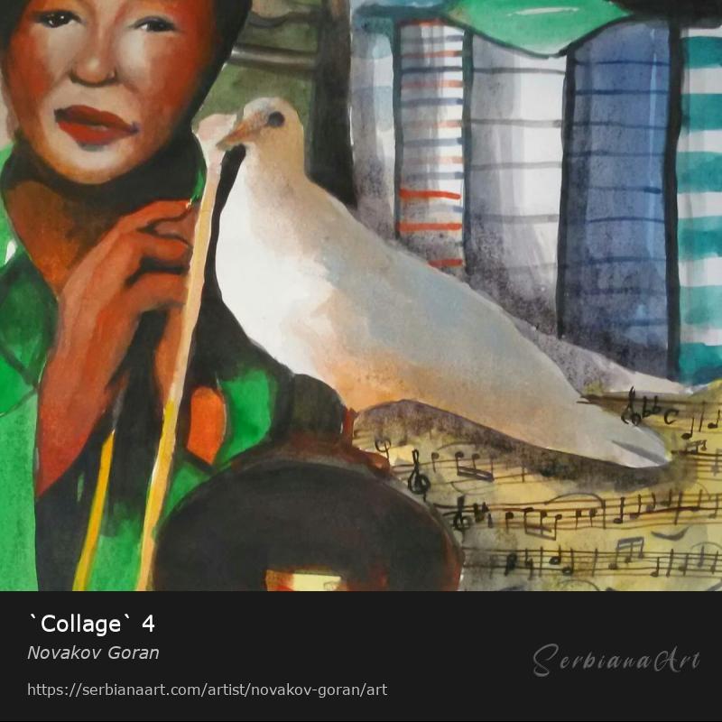 `Collage` 4, Watercolor/Paper, Novakov Goran