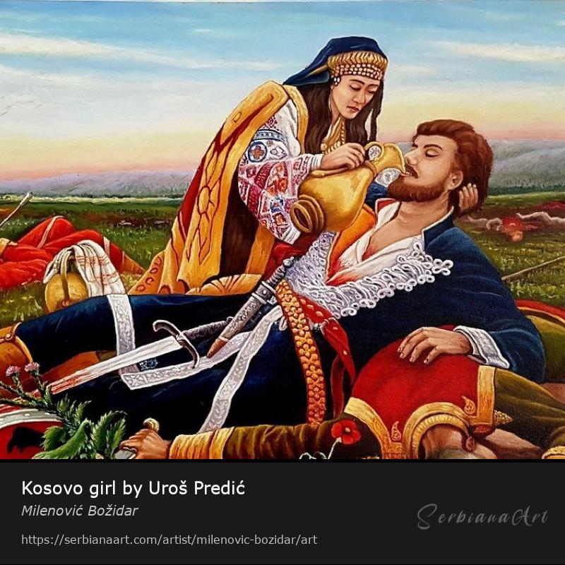 Kosovo girl by Uroš Predić, Oil/Canvas, Milenović Božidar