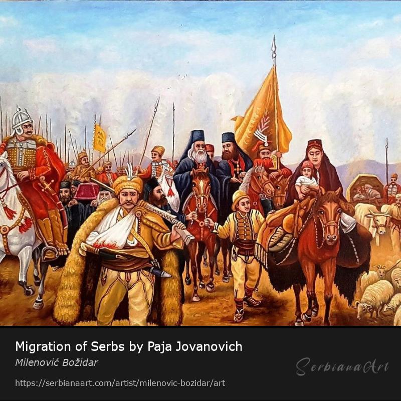 Migration of Serbs by Paja Jovanovich, Oil/Canvas, Milenović Božidar
