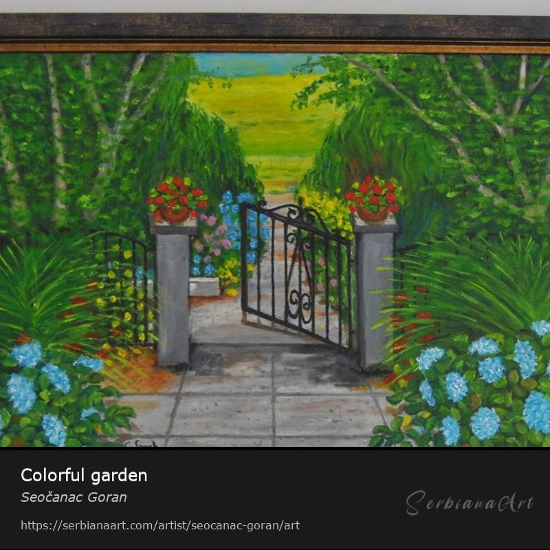 Colorful garden, Oil/Canvas, Seočanac Goran