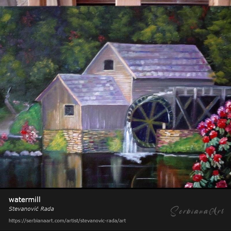 watermill, Oil/Canvas, Stevanović Rada