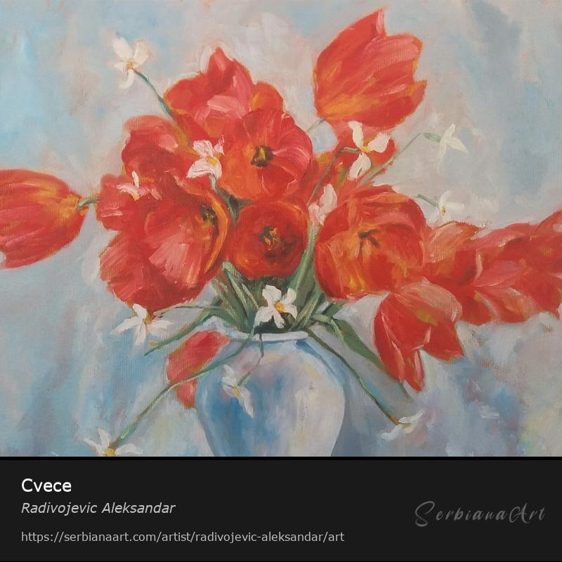 Cvece, Oil/Canvas, Radivojevic Aleksandar