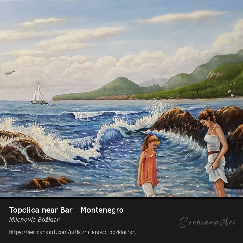 Topolica near Bar - Montenegro, Oil/Canvas, Milenović Božidar