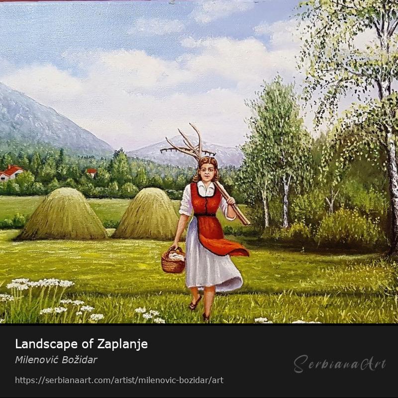 Landscape of Zaplanje, Oil/Canvas, Milenović Božidar