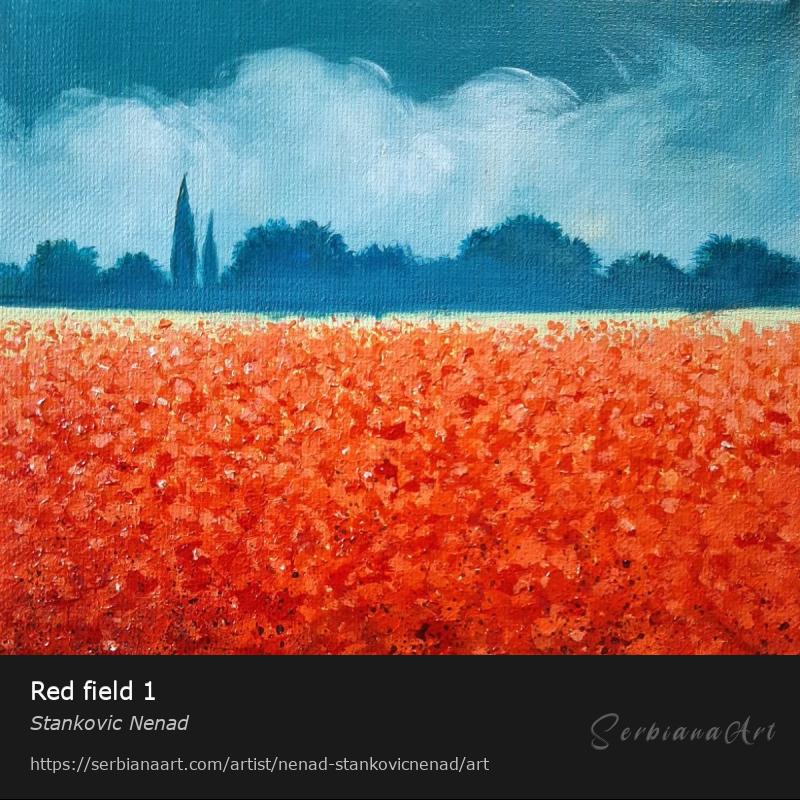 Red field 1, Mixed Media/Canvas, Stankovic Nenad