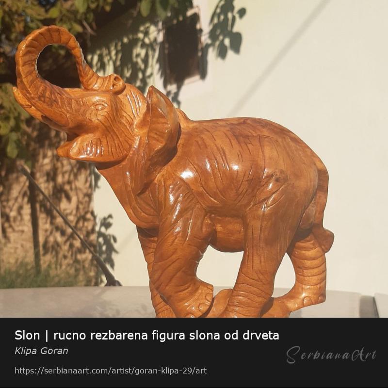 Slon | rucno rezbarena figura slona od drveta, Sculpture/Wood, Klipa Goran