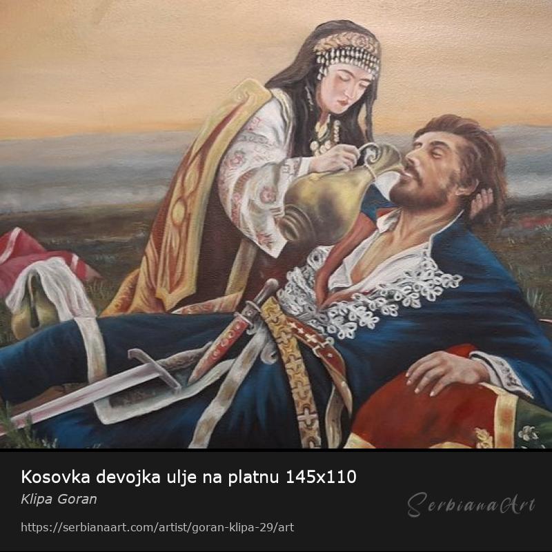 Kosovka devojka ulje na platnu 145x110, Oil/Canvas, Klipa Goran