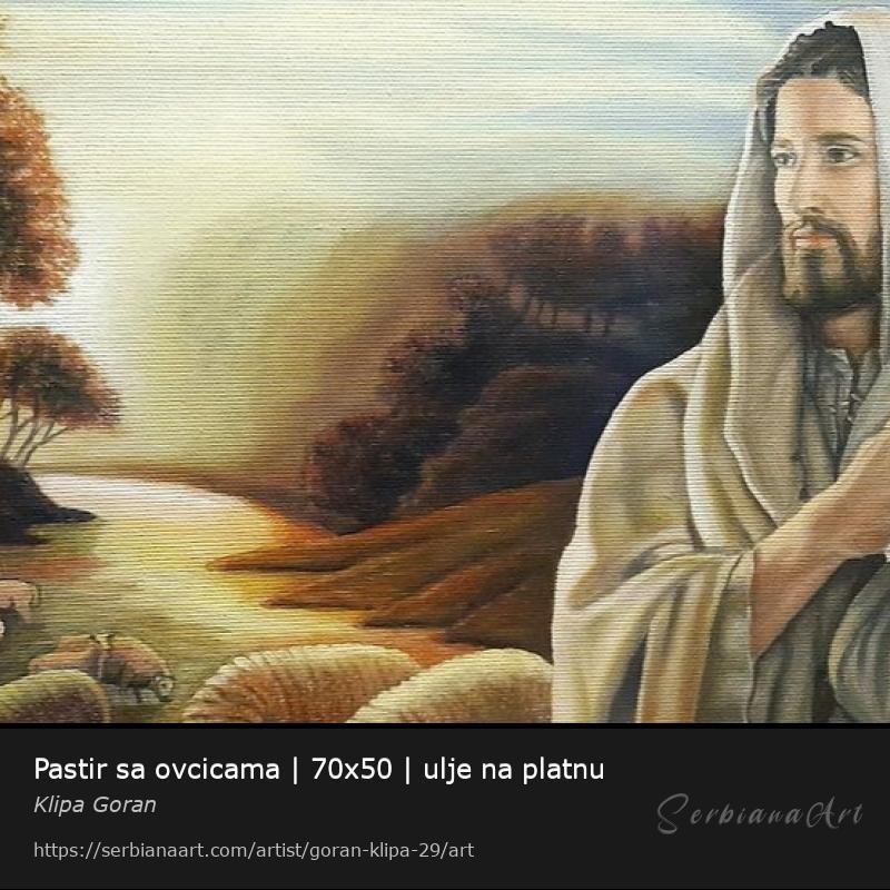 Pastir sa ovcicama | 70x50 | ulje na platnu, Oil/Canvas, Klipa Goran