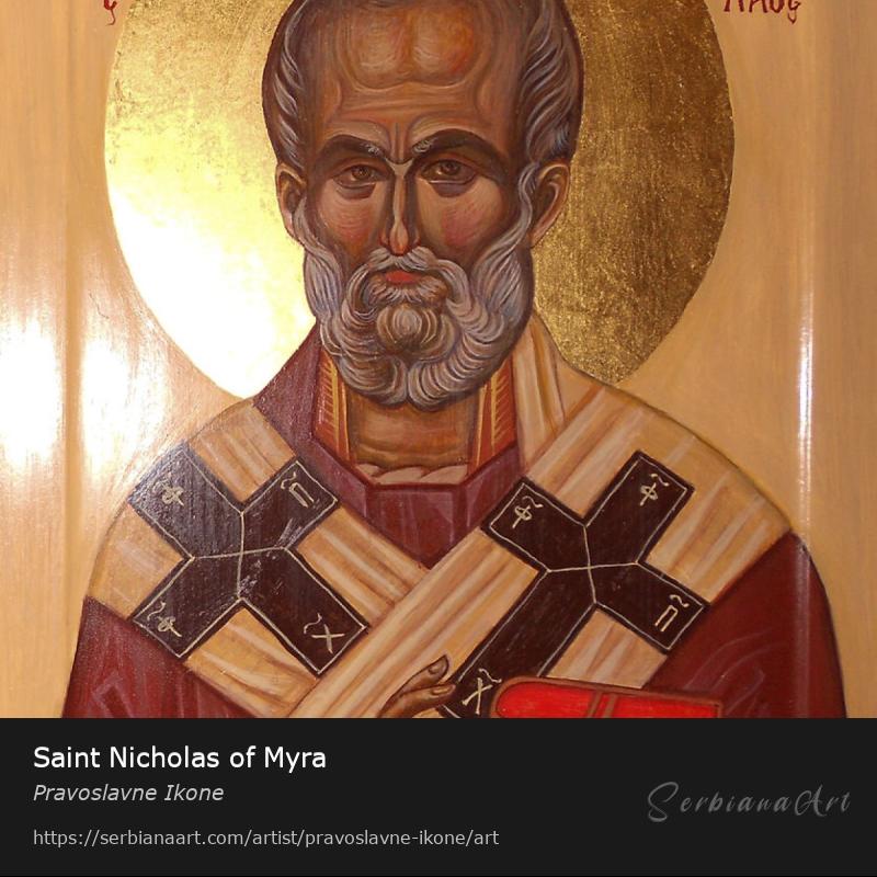 Saint Nicholas of Myra, Egg tempera/Wood, Pravoslavne Ikone