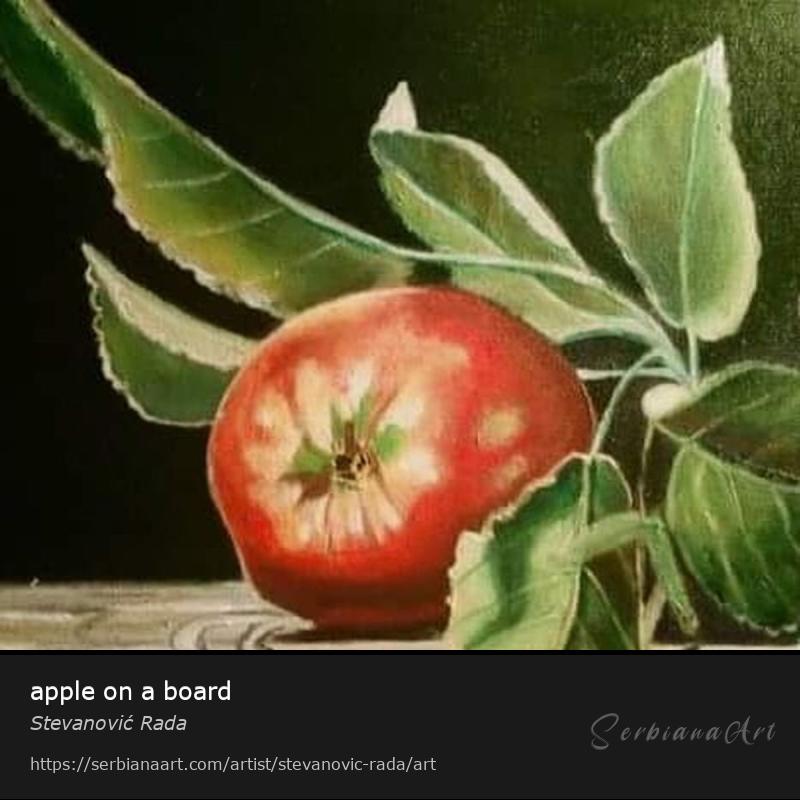 apple on a board, Creative Handicraft/Canvas, Stevanović Rada