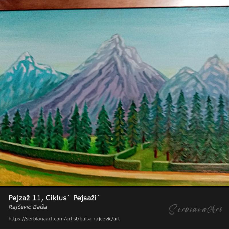 Pejzaž 11, Ciklus` Pejsaži`, Acrylic/Panel, Rajčević Balša