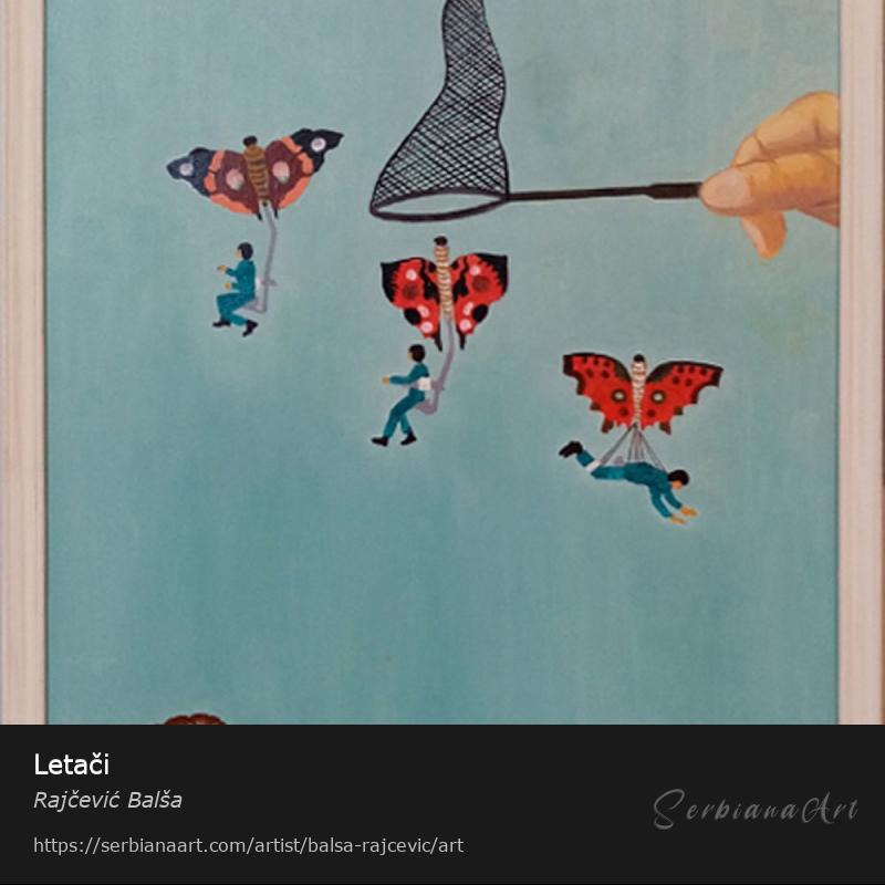 Letači, Acrylic/Panel, Rajčević Balša