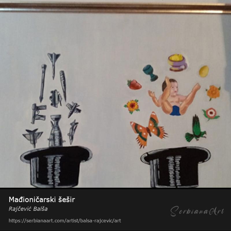 Mađioničarski šešir, Acrylic/Panel, Rajčević Balša