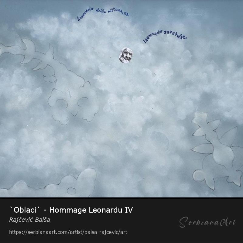 `Oblaci` - Hommage Leonardu IV, Acrylic/Canvas, Rajčević Balša