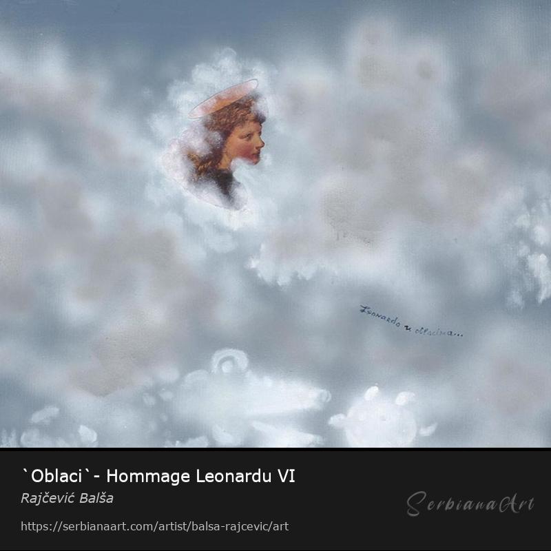 `Oblaci`- Hommage Leonardu VI, Acrylic/Canvas, Rajčević Balša