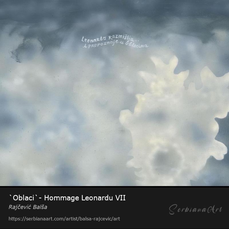 `Oblaci`- Hommage Leonardu VII, Acrylic/Canvas, Rajčević Balša