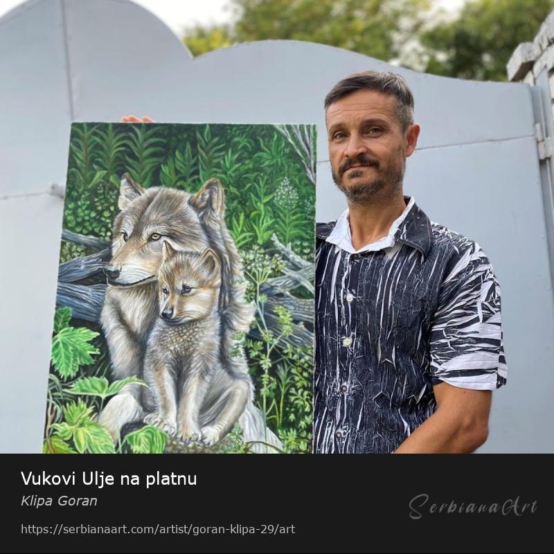 Vukovi Ulje na platnu, Oil/Canvas, Klipa Goran