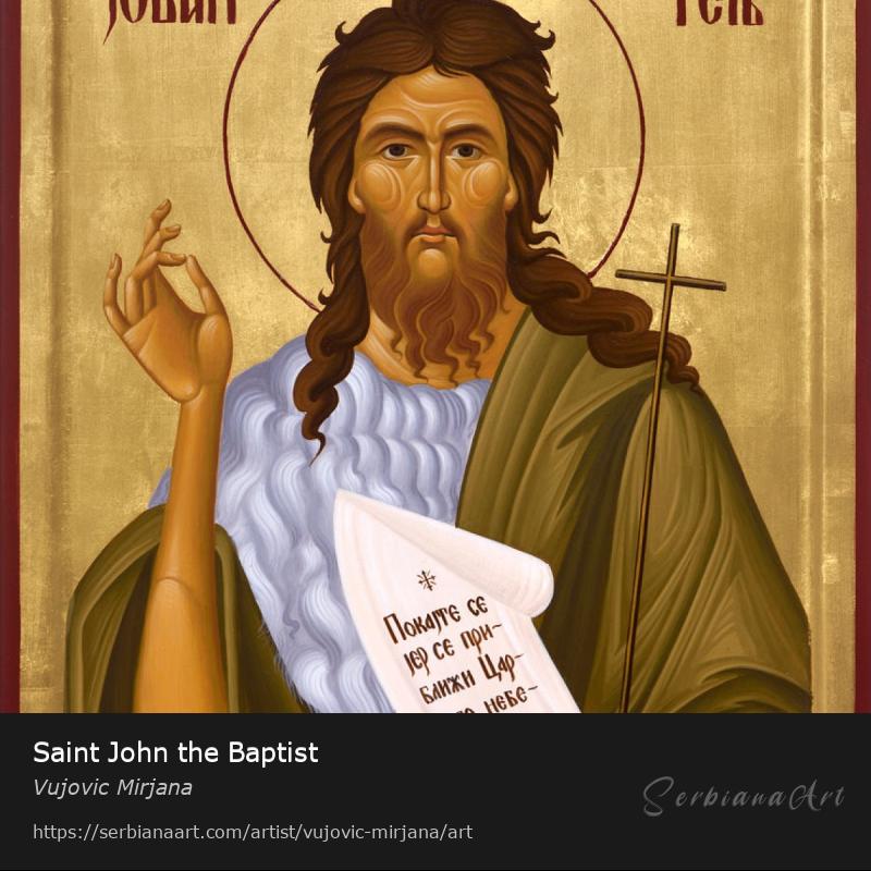 Saint John the Baptist, Egg tempera/Wood, Vujovic Mirjana
