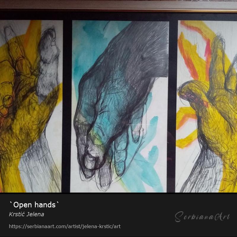 `Open hands`, Mixed Media/Paper, Krstić Jelena