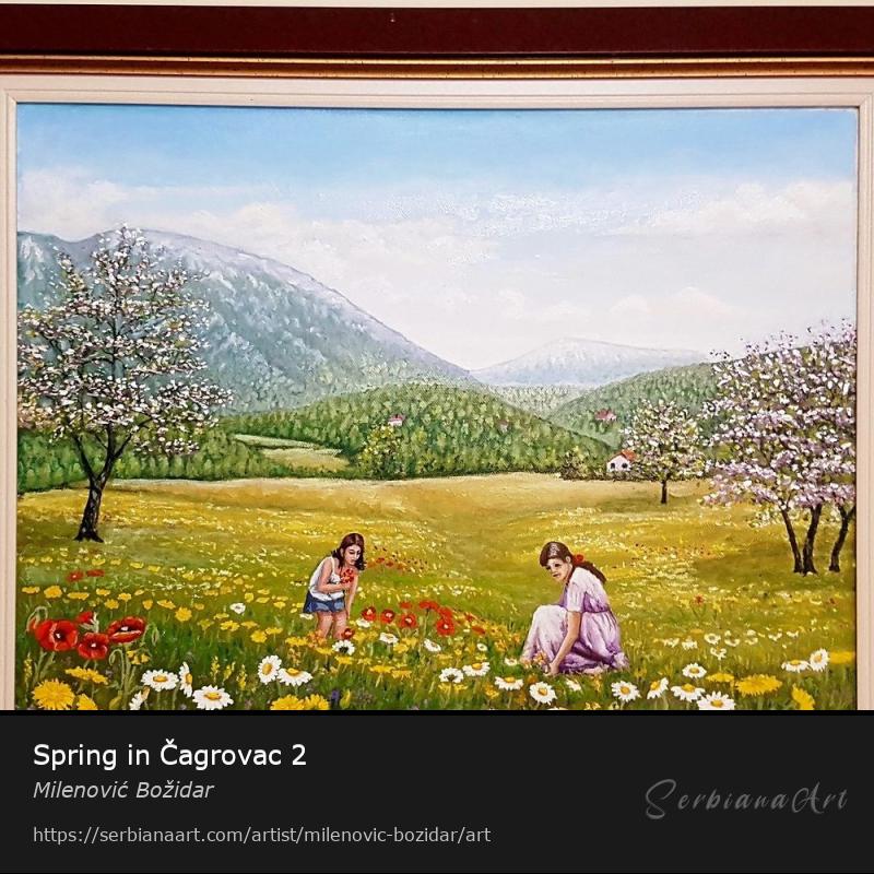 Spring in Čagrovac 2, Oil/Canvas, Milenović Božidar