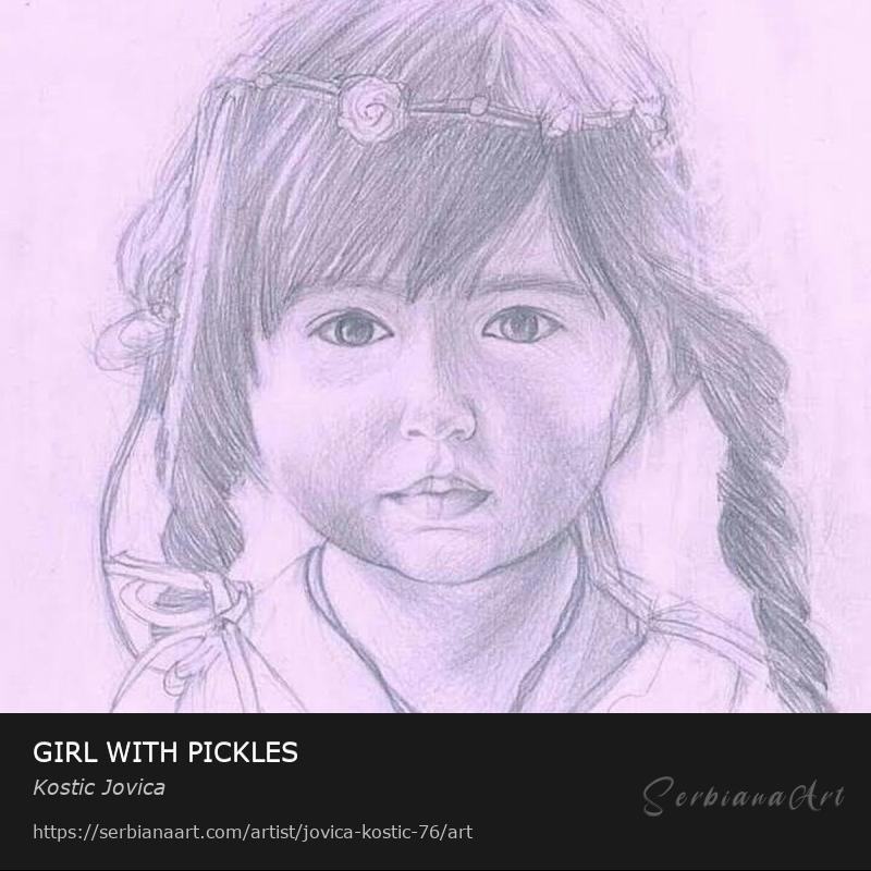 GIRL WITH PICKLES, Pencil/Paper, Kostic Jovica