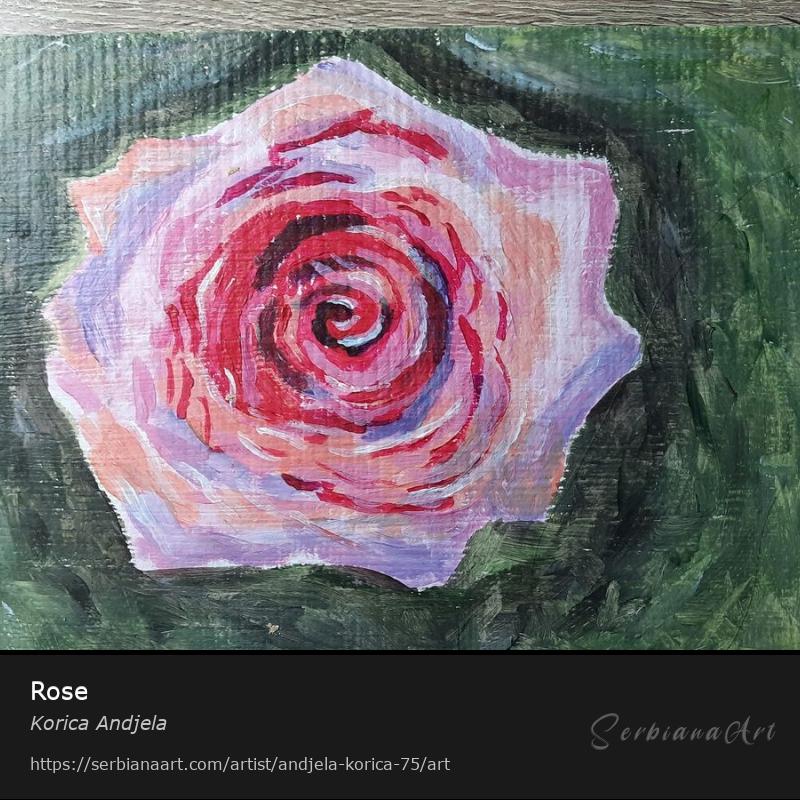 Rose, Acrylic/Plywood, Korica Andjela