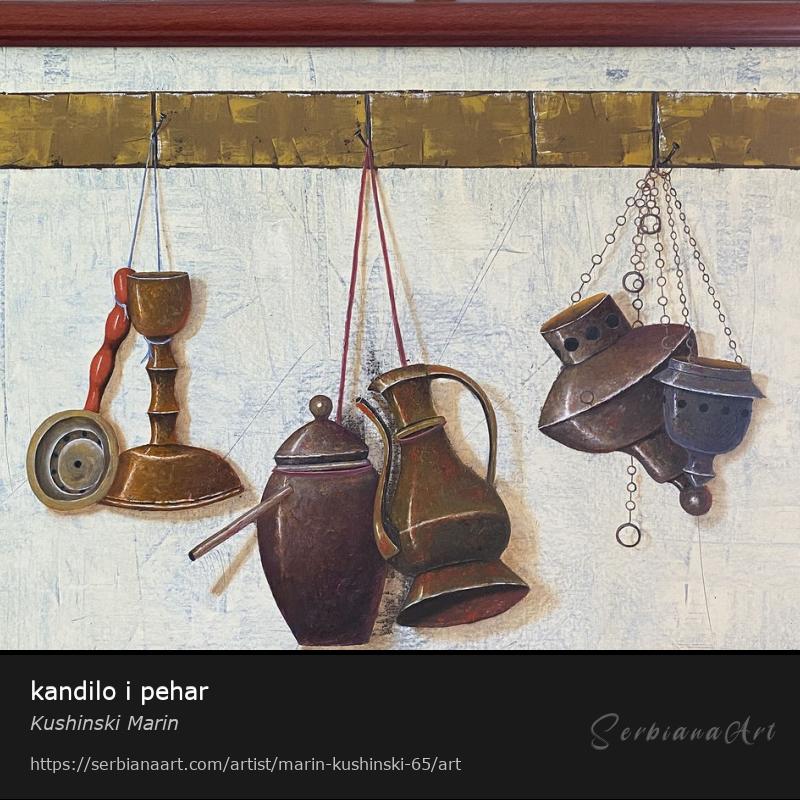 kandilo i pehar, Oil/Canvas, Kushinski Marin