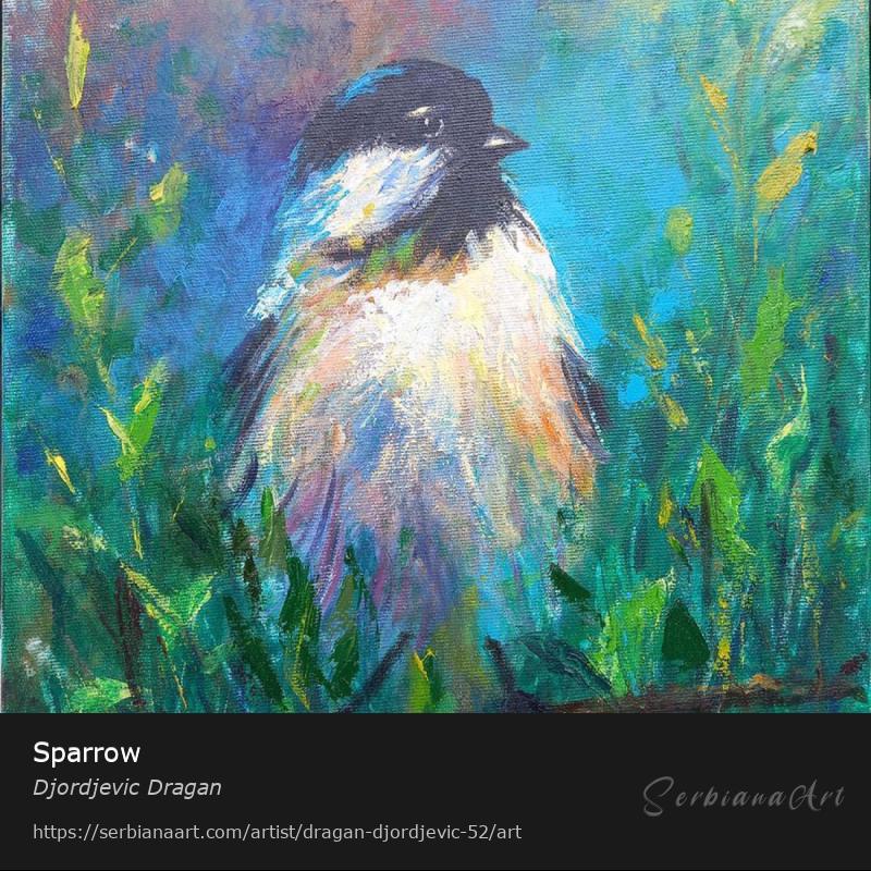 Sparrow, Oil/Canvas, Djordjevic Dragan