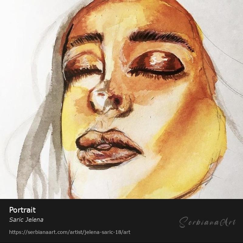 Portrait, Watercolor/Paper, Saric Jelena