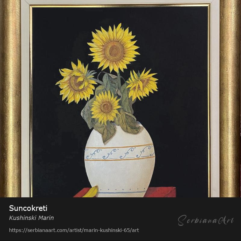 Suncokreti, Oil/Canvas, Kushinski Marin